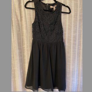 Black Beaded Knee Length Dress